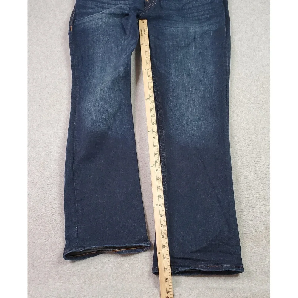 True Religion Jeans Mens 40 Dark Blue Ricky Relaxed Straight Flap Pockets Denim